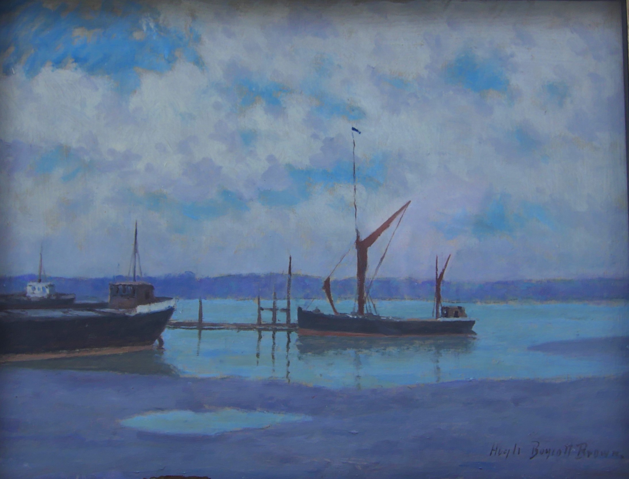 ‘Jetty on the Norfolk Coast’ by Hugh Boycott Brown (1909-1990). 39.7 x 47.5 cm. © The Reiff Collection of Modern British Art.