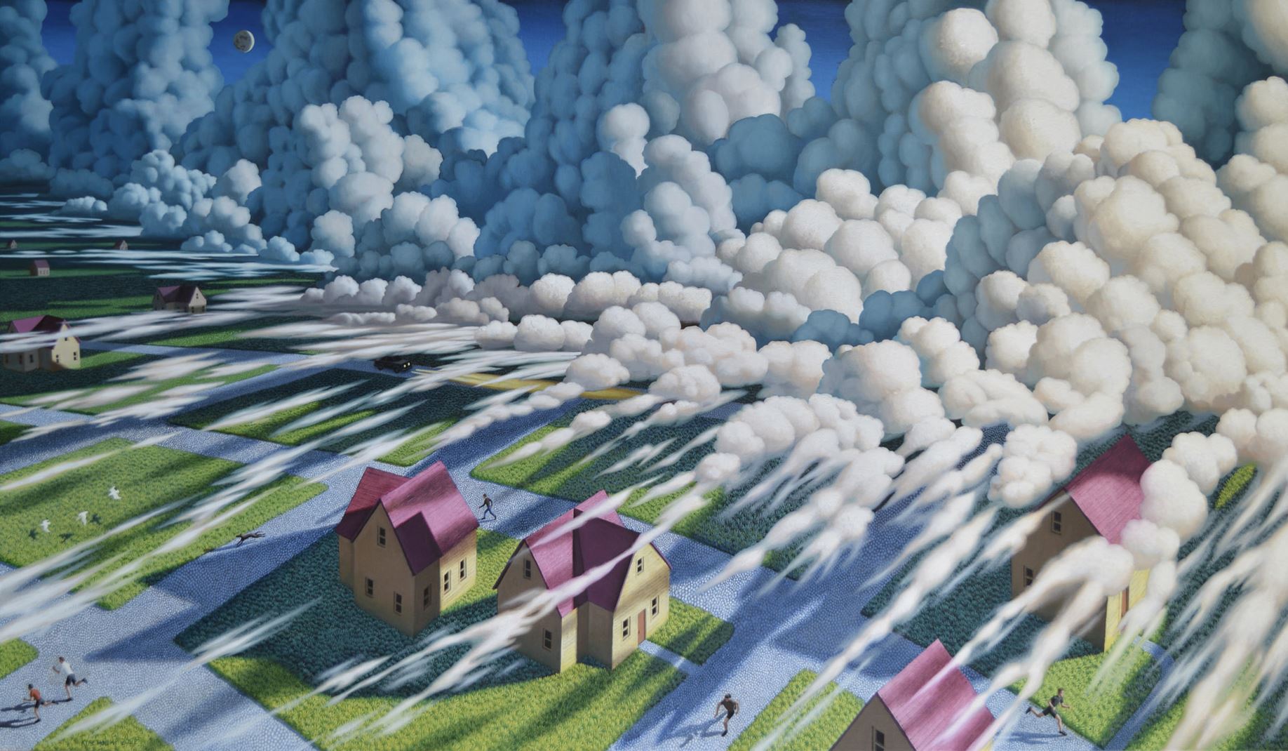 ‘Cloud Illusions’, by Leonard Koscianski. Oil on canvas. 28″ x 48″. 2022.