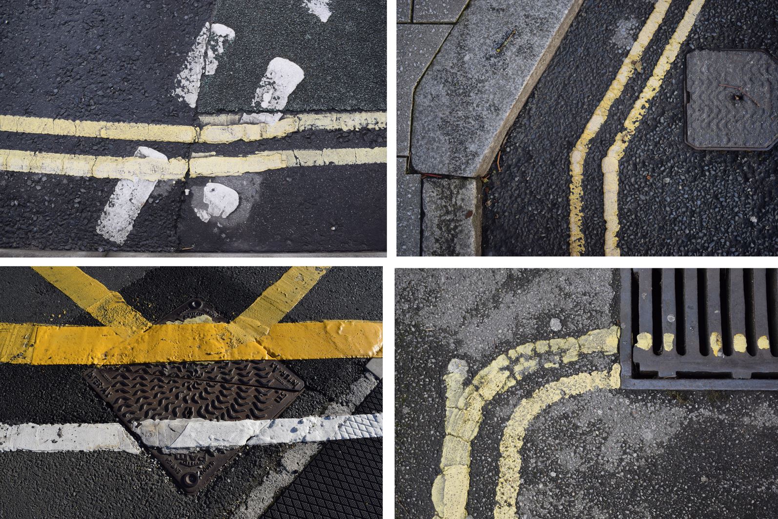 Road markings. Photos by Rabia Raja. 2024.